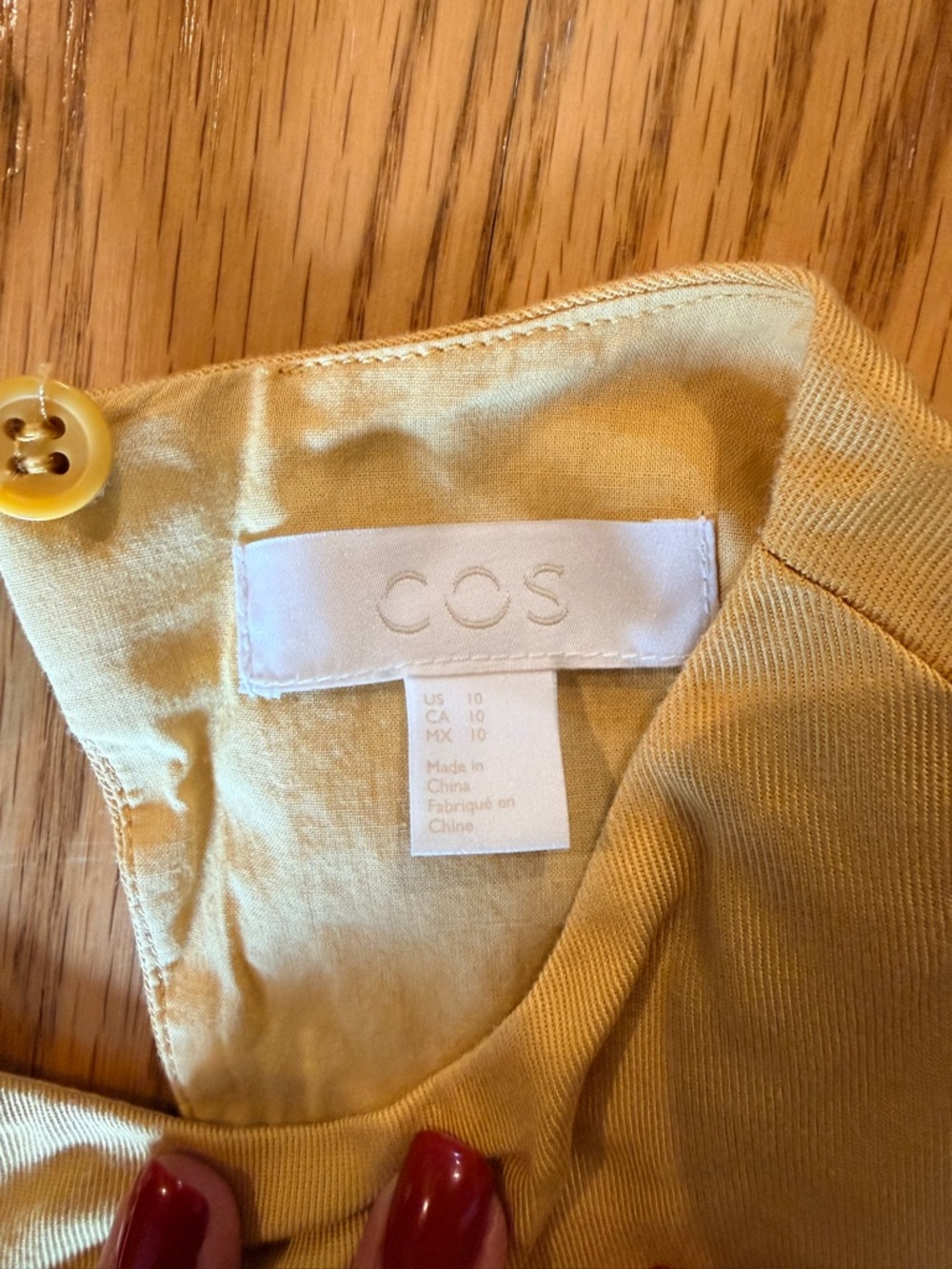 COS Sleeveless Mustard Wide-Leg Drawstring Jumpsuit with open back - Picture 6 of 6